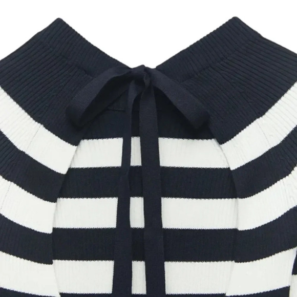 ZARA | Navy | KNIT SWEATER WITH OPEN BACK - Picture 4 of 10